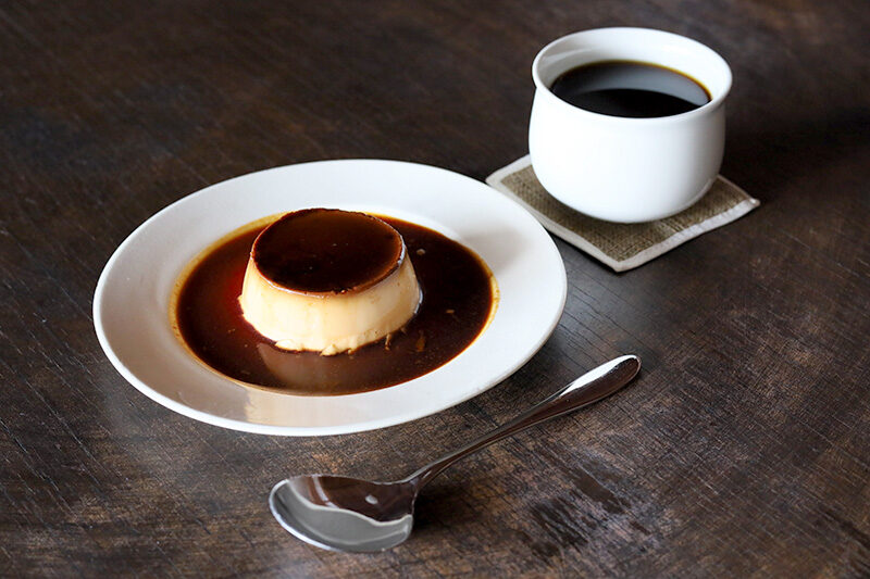 灰ノ色のコーヒー「栞」とクラシックプリン